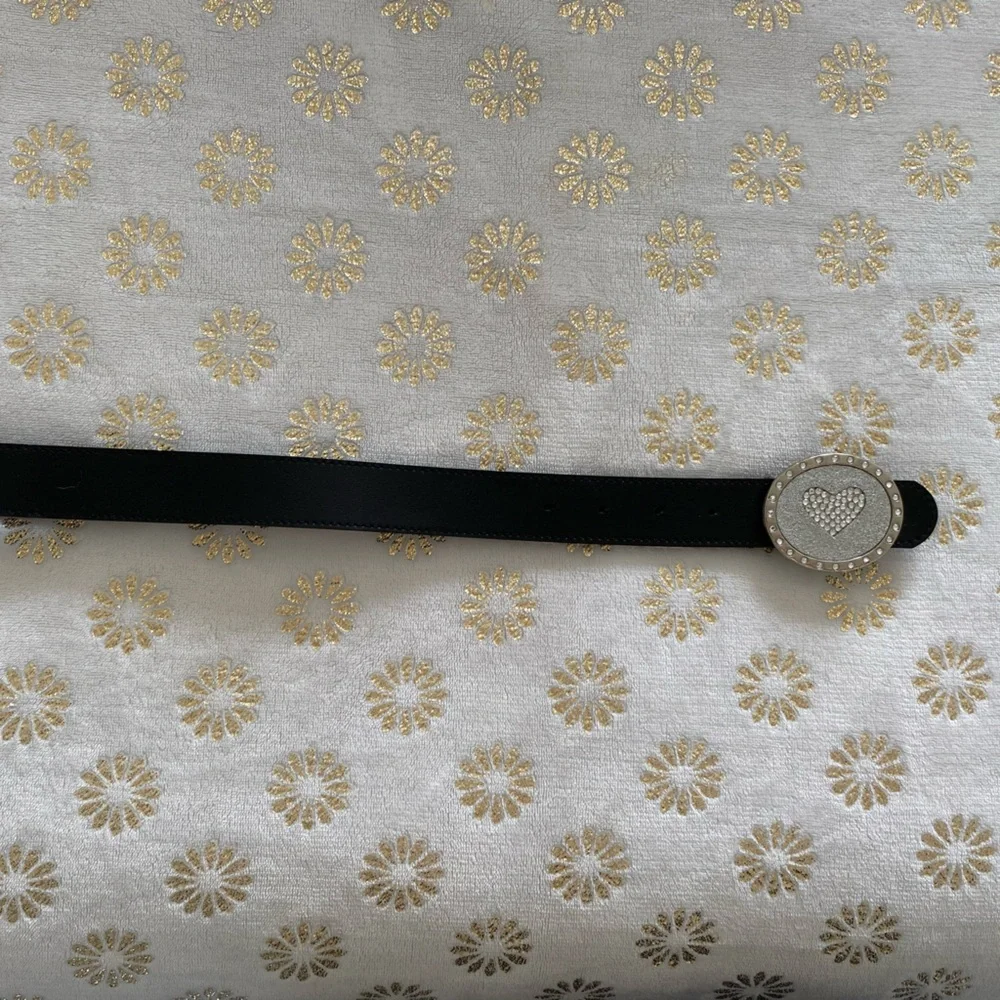 Limited Too Black Belt with Silver Heart Buckle